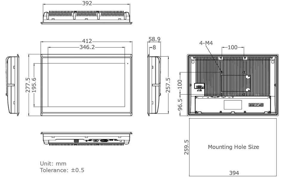 TD-45-16 Industrial Monitor Tech Draw