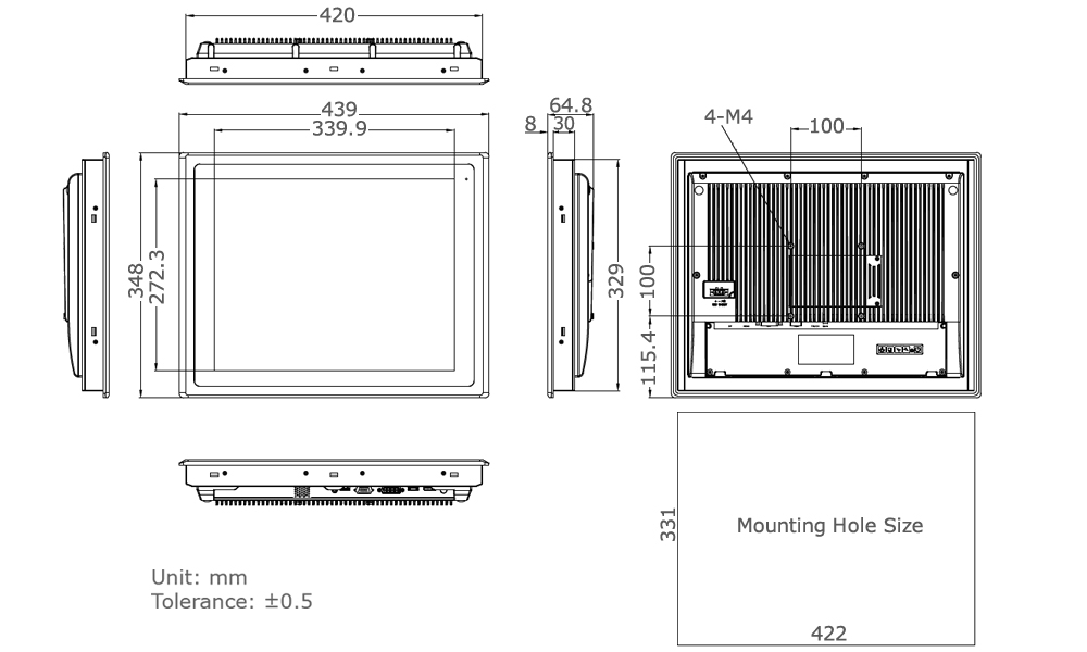 TD-45-17 Touchscreen Monitor Tech Draw