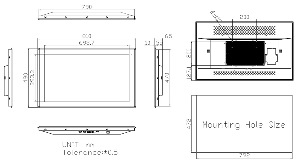 32" Panel PC Drawing