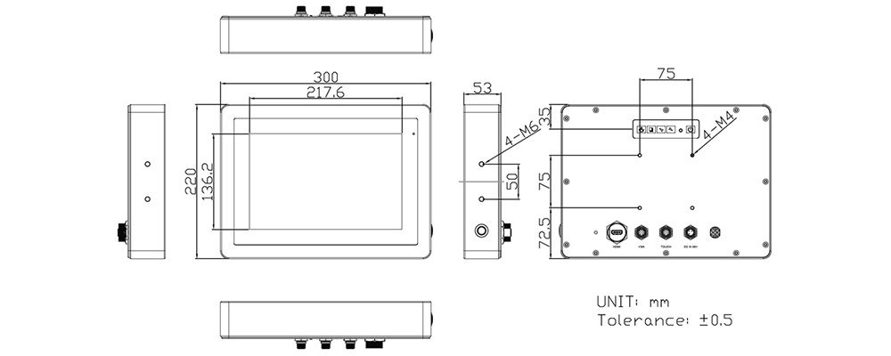 10 Inch Touchscreen Waterproof Monitor