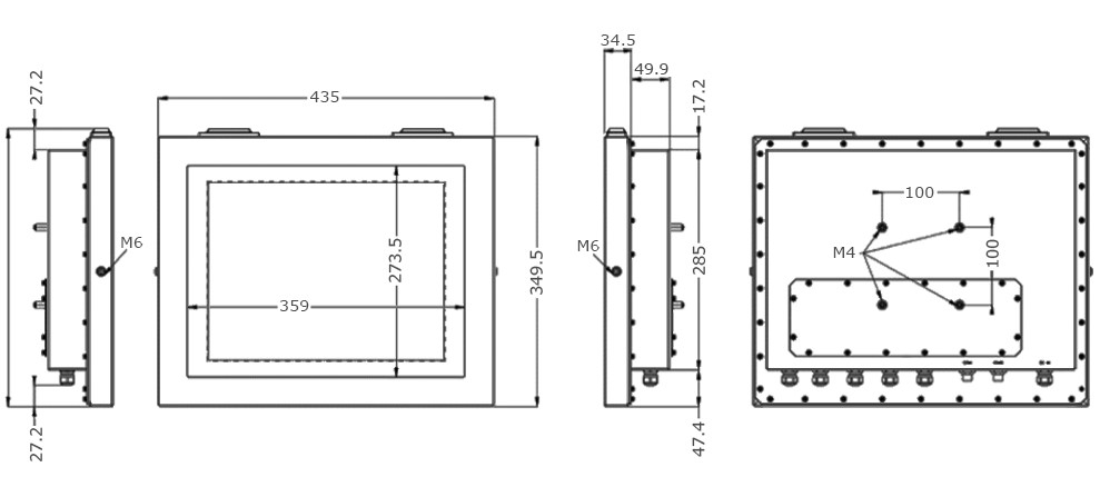 15" Class 1 Div 2 PC Technical Drawing