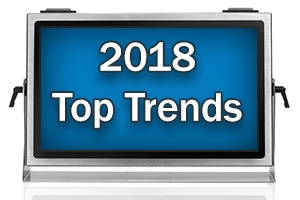 Ein Computermonitor mit der Aufschrift Top Trends 2018