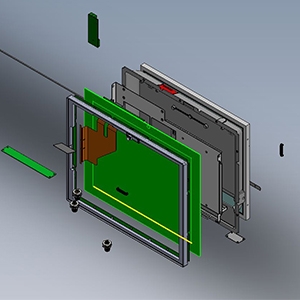 Explosionszeichnung des kundenspezifischen Computers Teguar