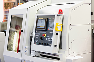 Industrial computer running on Android OS operating an automatic lathe machine