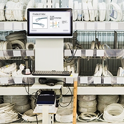 Industrial computer at use in a warehouse