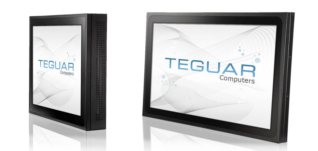 Zwei Teguar TP-3010-AIO Computer aus der All-in-One-Industrieserie