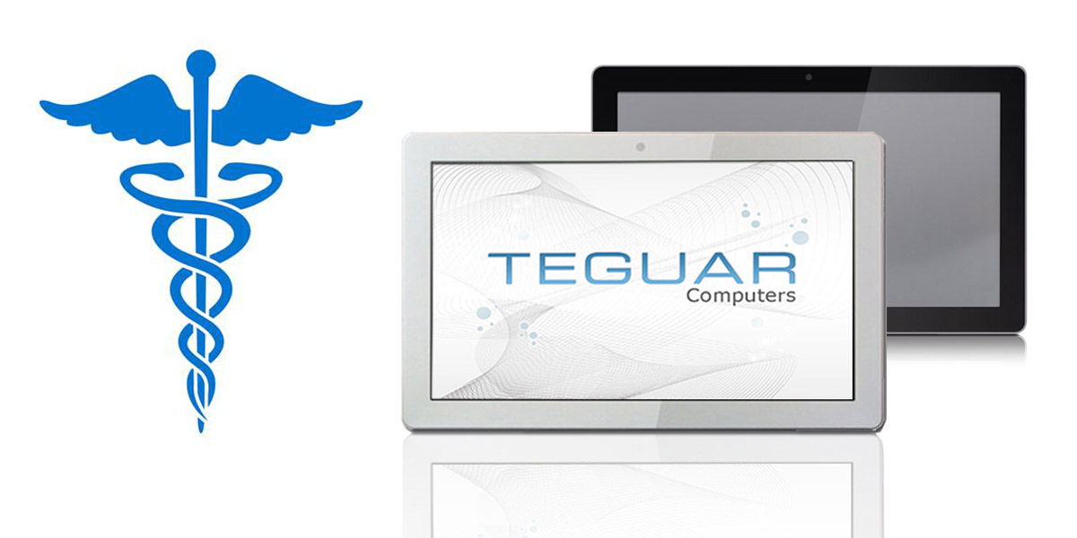Medical Caduceus next to two Teguar TP-3040-15M medical panel pcs
