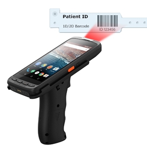 Teguar TRH-A5380-05 mit Pistolengriffaufsatz zum Scannen eines Barcodes