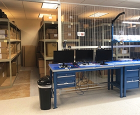 Lager und Servicebereich der Teguar Serviceabteilung