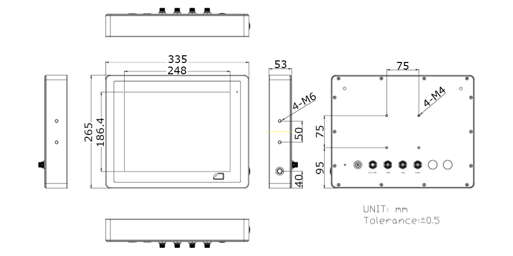 Teguar Stainless Steel PC Technical Drawing