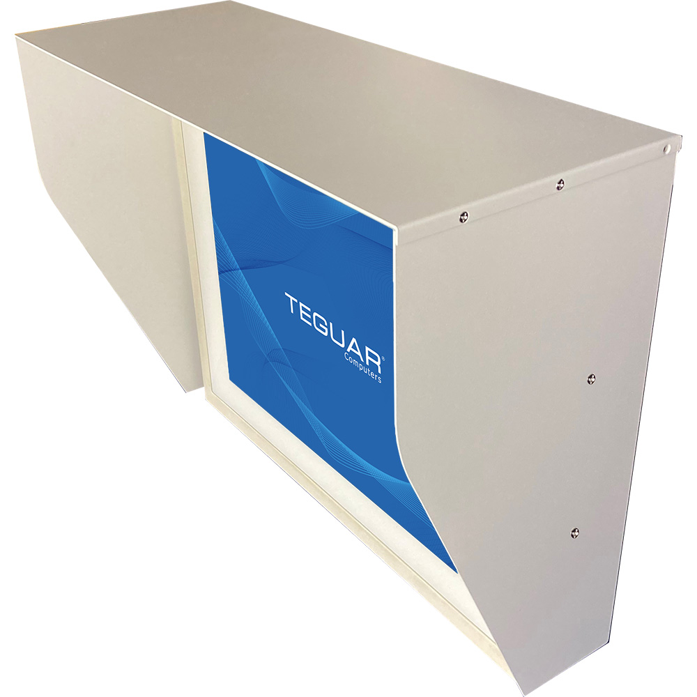 Sunlight readable computer with UV protection hood