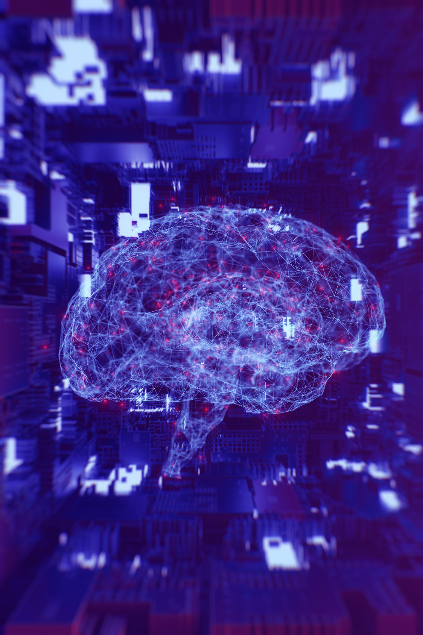 Digitale Arbeit von Künstliche Intelligenz und Technologie abstrakte Hintergründe