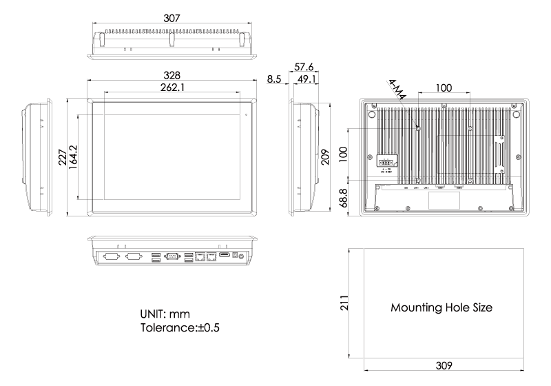 TP-4845-12W Technical Drawing