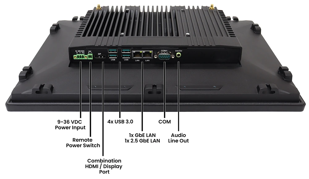 Touch Screen Panel PC TP-5945 Series Labeled I/O Diagram