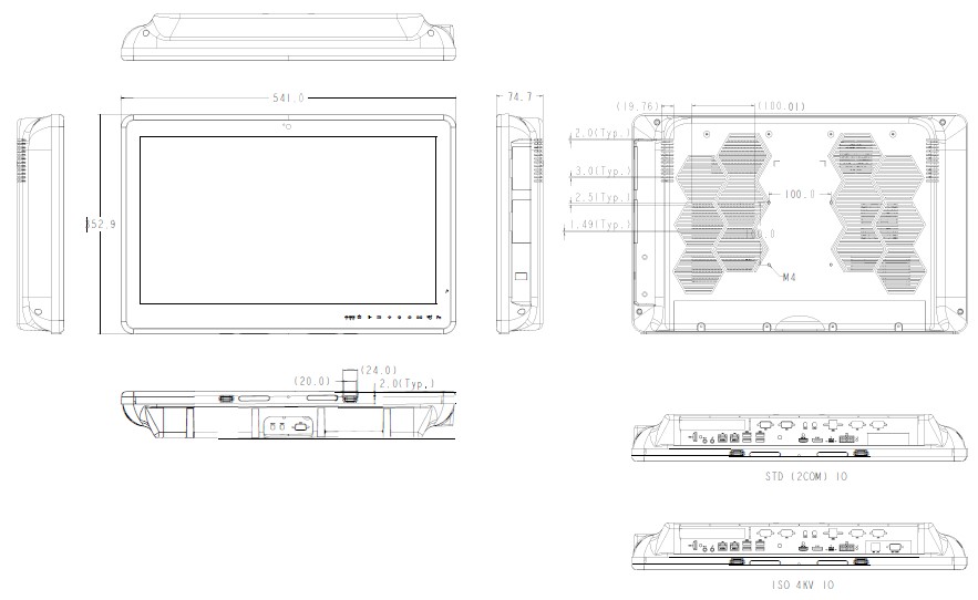 Technical drawing of TM-7110-22F