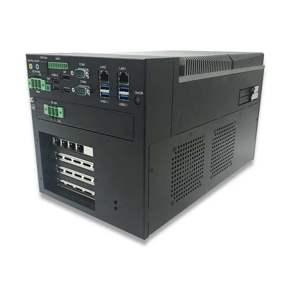 computer with vents for fans on the side of the case