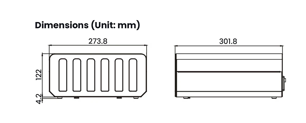 6 Bay Battery Charger for TME-7115, 2D Drawing
