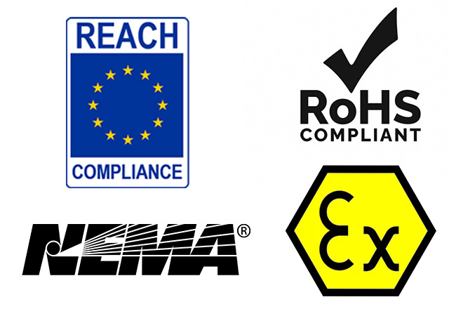 Reach-Konformität, RoHS-konform, NEMA, Ex