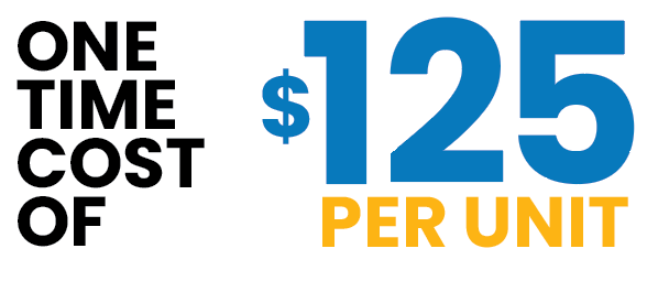 Einmalige Kosten von $125 pro Einheit