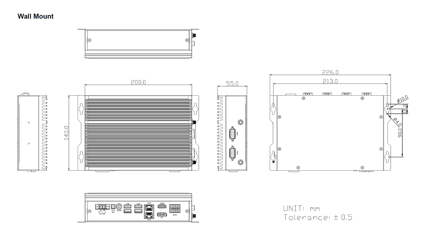 TB-6145 Wall Mount Drawing