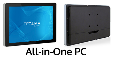 Front and back views of Teguar All-in-One PC