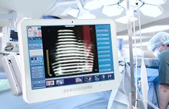 Medical PC panel being used in an operating room