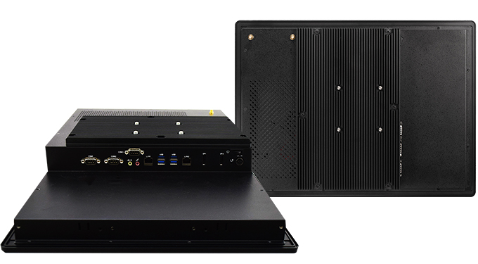 Back panel, inputs and outputs of the Teguar TP-5010 w/ aluminum heatsink