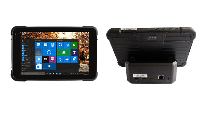 Front and back views of the Teguar TRT-4380 rugged tablet