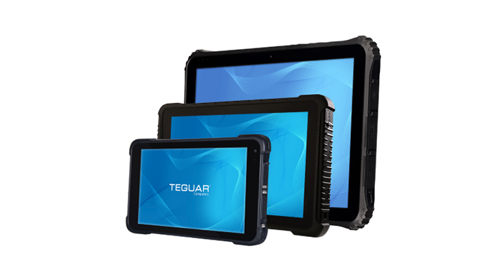 Three sizes of the Teguar TRT-4380 series of rugged tablets