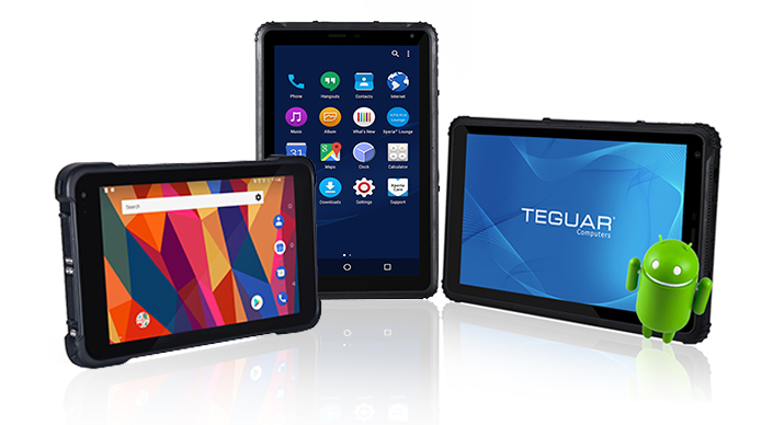 Three Teguar TRT-A5380 Android rugged tablets