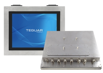 Front and back view of a Teguar TSX-5010 hazardous location computer
