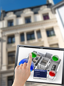 Building automation controls being operated from an industrial tablet