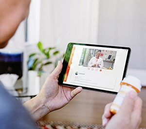 Patient meets with their doctor in telehealth visit