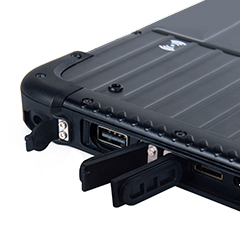 Protected inputs and outputs on a rugged waterproof tablet