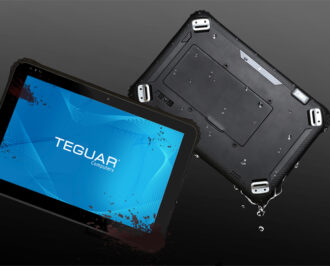 Teguar Rugged Tablet with mud and water splash