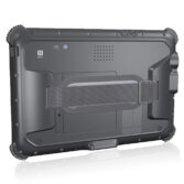 Ruggedized tablet back view with handstrap