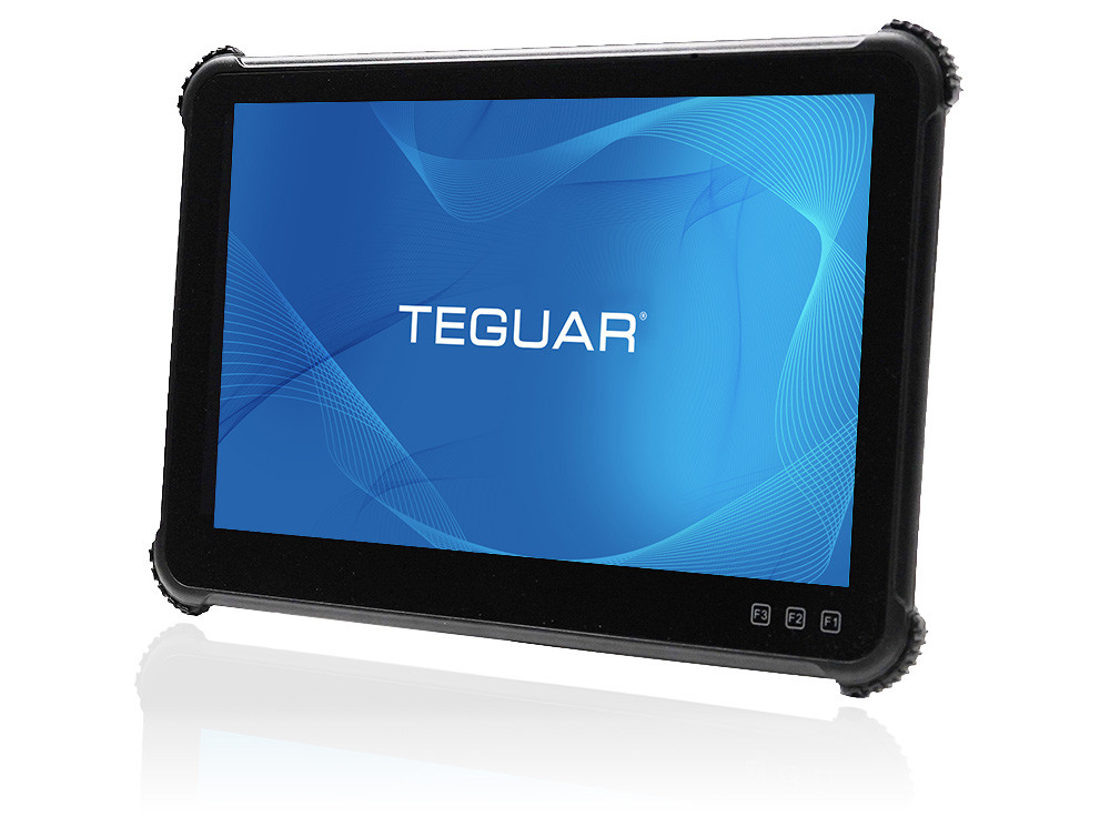 Ruggedized tablet front side view