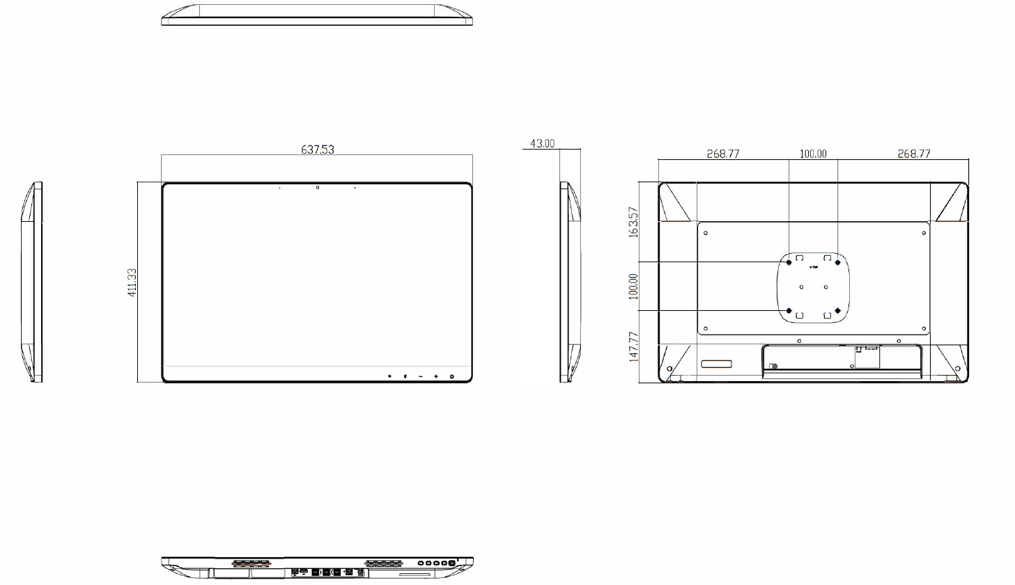 Medical Display Technical Drawing