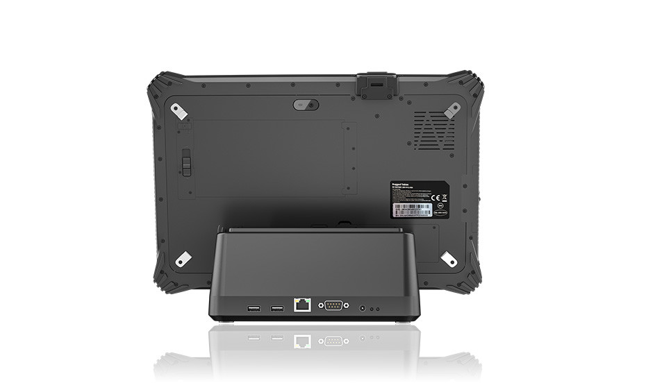 12 Inch Rugged Tablet Docking Station-TRT-7080-12  Back With Dock