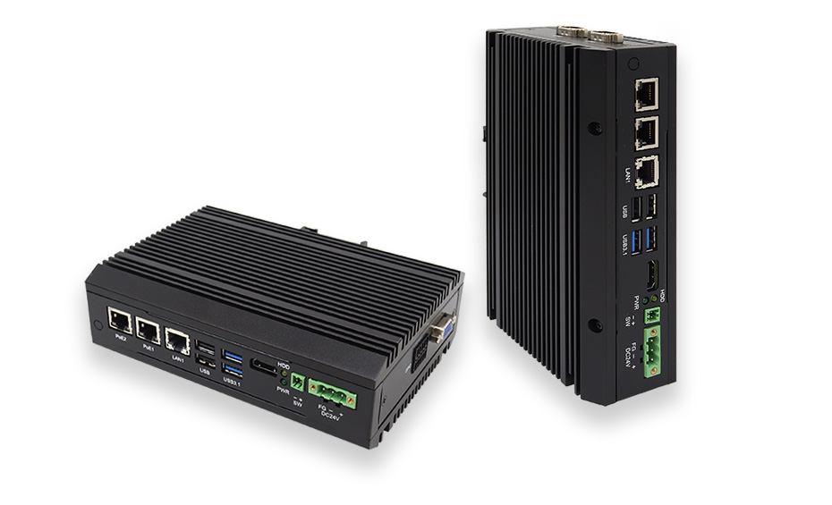 Fanless computer with heat sinks above and below