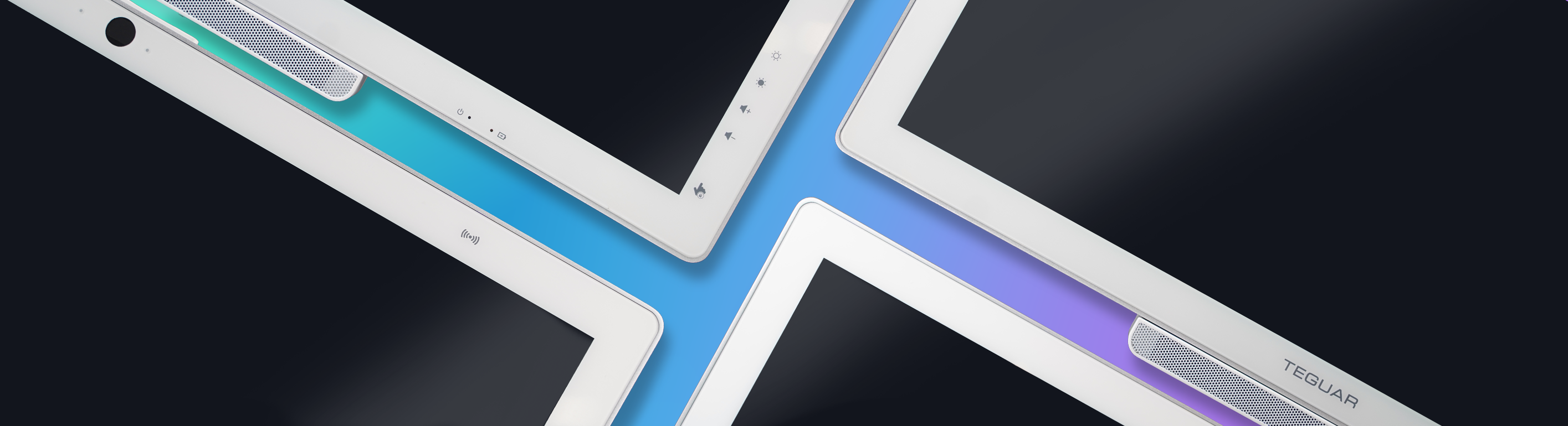4 Clarion units lay neatly beside each other, showcasing their smooth edges and thin borders.