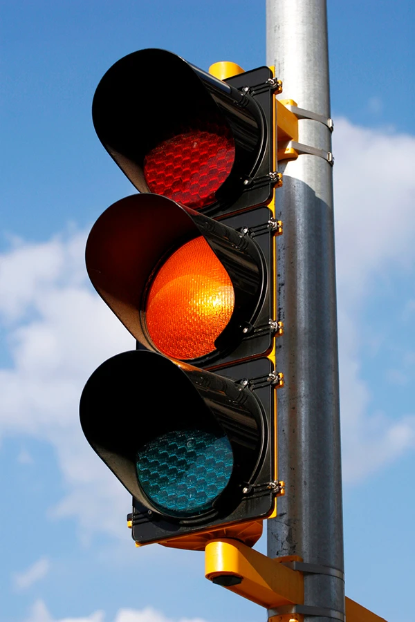 A traffic light.
