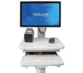 Healthcare computer on wheels with a Teguar medical computer