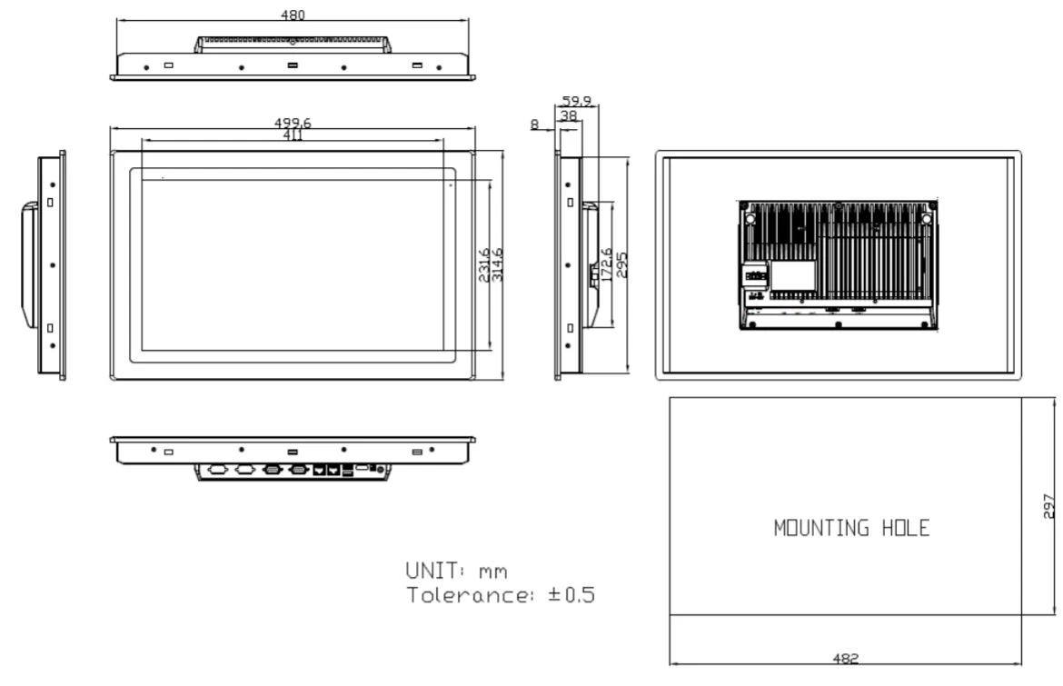 18-inch Computer Technical Drawing