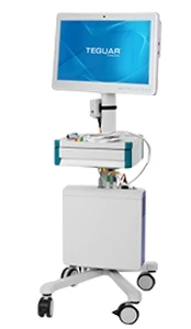Medical cart computer with Teguar on the display panel