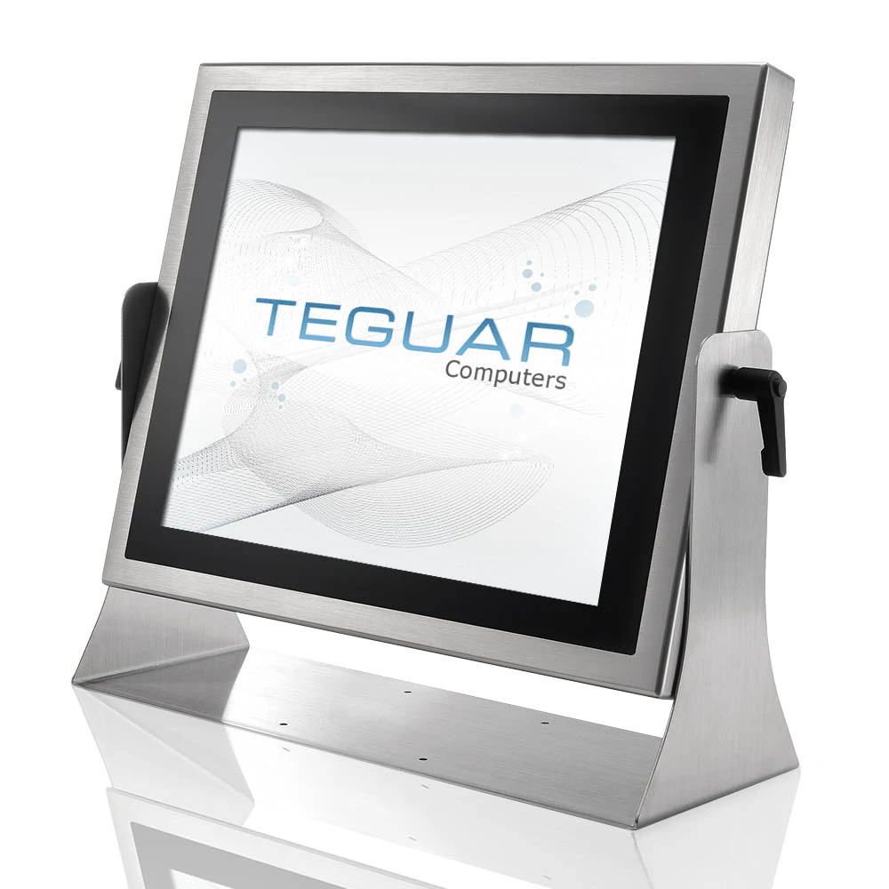 Teguar stainless steel industrial computer on adjustable stand