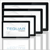Four sizes of the Teguar TS-4040 series of industrial touchscreen panels