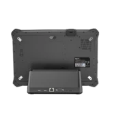 Back view of dock with a tablet currently docked